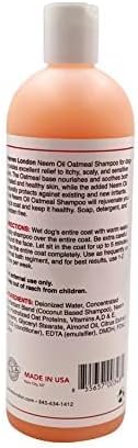 Warren London Neem Oil with Oatmeal Dog Shampoo - Deep Cleansing & Moisturizing for Sensitive Skin - Itch Relief & Odor Control - Made in USA - 17 oz