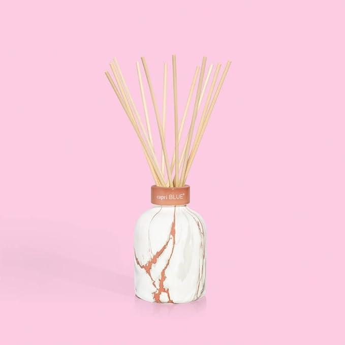 Capri Blue Modern Marble Reed Diffuser Set - Includes Reed Diffuser Sticks, Scented Oil & Glass Bottle - Luxury Scents for Bedroom Decor & Bathroom Air Freshener - Havana Vanilla (5.7 fl oz)