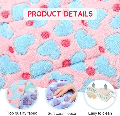 Jetec 4 Pcs Guinea Pig Bed Mat 11" x 10" Bunny Beds for Rabbits Indoor Washable Small Animal Bed Plush Sleeping Pad for Rat Hedgehog Sugar Glider Chinchilla Squirrel Dogs Cats Ferrets Hamster