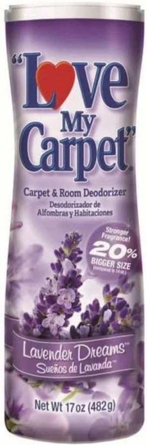 6 Love My Carpet | Carpet Deodorizer & Freshener Powder | 17 oz Pet Odor Eliminator for Strong Odor & Pet Urine | LAVENDER DREAMS | Safe for Homes with Pets