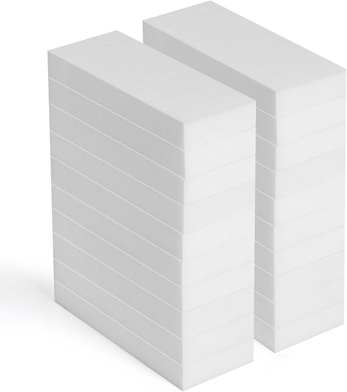 TRENDBOX Melamine Sponges Magic Cleaning Sponges Melamine Foam for Dishes Eraser Sponges for Kitchen (White, 6.3x2.4x0.7 Inch (Pack of 20))