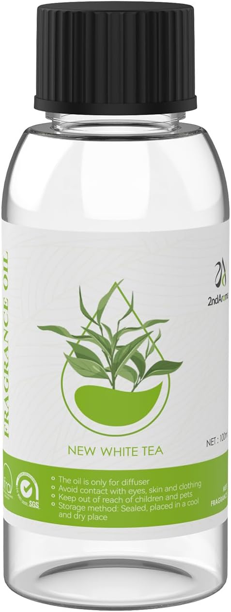 Fragrance Oil Blend New White Tea 100ML/3.38 Fl oz, Plant-Based Formula Scented Oil for Waterless Diffuser with Notes of Citrus Pine White Flower Orange, Car Home Office Hotel SPA Use