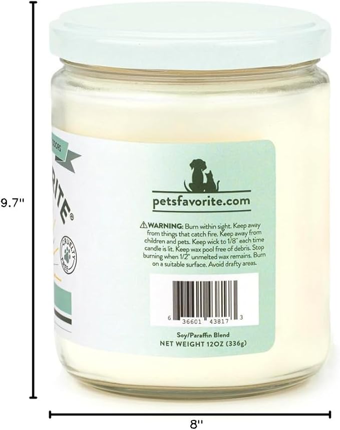 Pet's Favorite Plant Based Scented Candles with a Cotton Wick, Clean Burning Pet Candles with a 70 Hour Burn Time, Forest Pine Pack of 2
