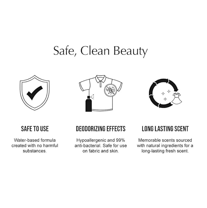 W.Dressroom No.98 Secret Musk Living Clear Perfume, Body Mist & Fabric Spray Deodorizer, Alcohol-Free Water-Based, Odor Neutralizer for Clothes, Bedding & Room, Travel Size 2.36 oz