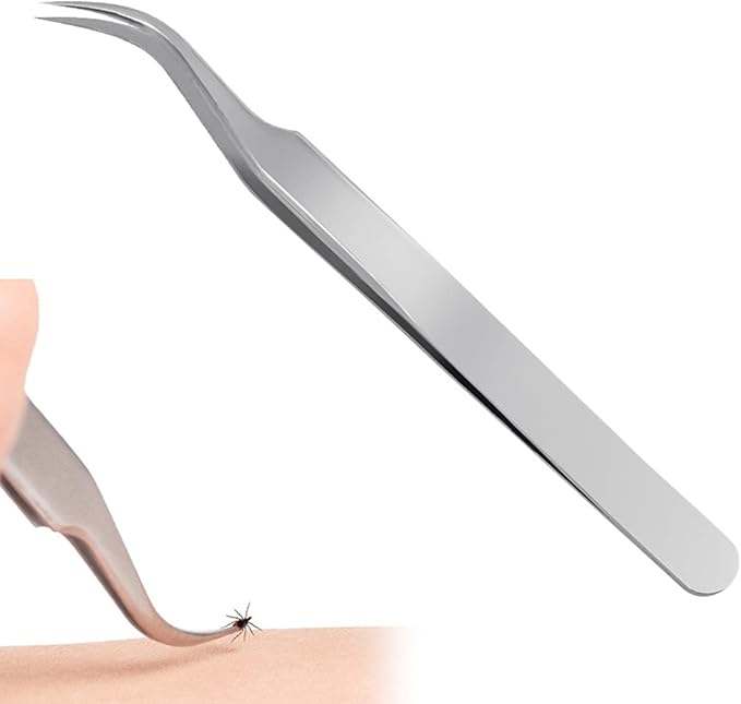 3 in 1 Tick Remover Kit, Stainless Steel Tick Remover Tweezers Tick Remover Tools Set for Pet Dog, Cat, Human with Storage Box