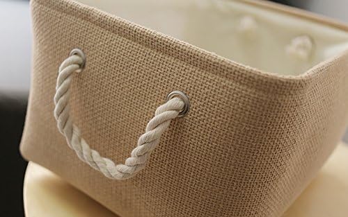 TheWarmHome Large Storage Basket - Fabric Storage Baskets for Organizing Shelves, Collapsible Storage Bin Organizer for Closet Bookself Laundry Dog Toy Home Organization, Decorative Beige Basket Gift