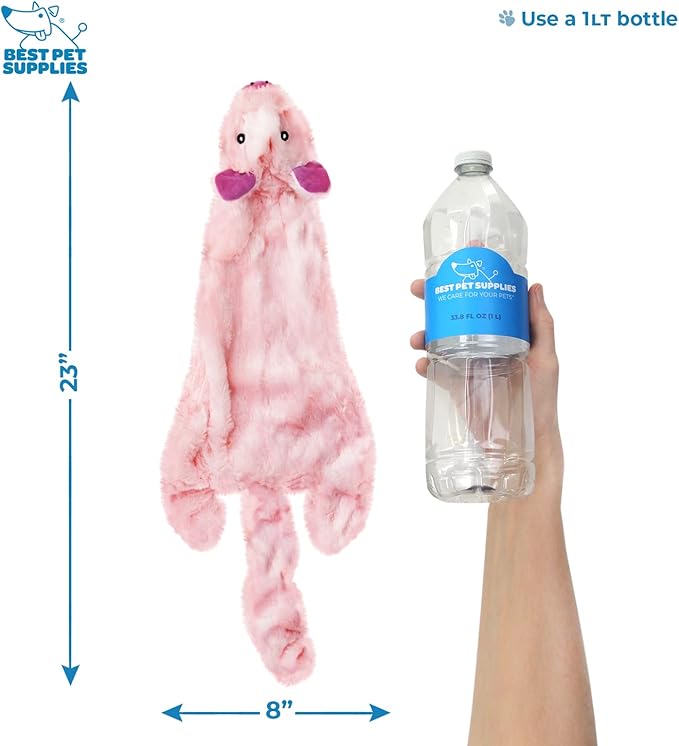 Best Pet Supplies Squeaky Dog Toys with Soft Durable Fabric for Small, Medium and Large Pets Interactive Toy for Indoor Play, Supports Active Biting and Play - Large (Hare, Sheep, Cow, Pig, Penguin)