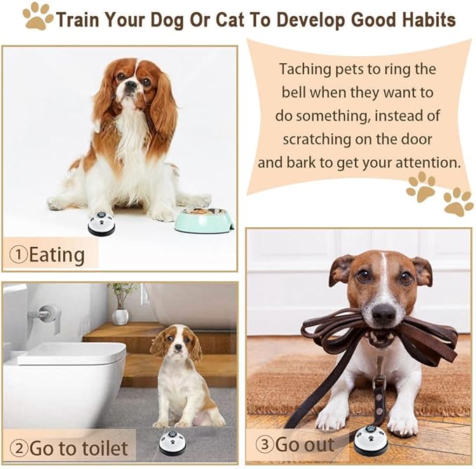 2 Pack Dog Door Bells, Dog Doorbell to go Outside Puppy Train Bell for Dogs to Ring to go Potty, Puppy Toilet Training Bell Jingle Bells for Door Knob (Black)