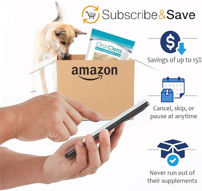 Oral Hygiene Chews for X-Large Dogs-Enzymatic Dental Treats for Daily Oral Care, Cleans Teeth and Freshens Breath, Reduces Plaque, Bacteria and Tartar Build Up Without Brushing-15 Chews