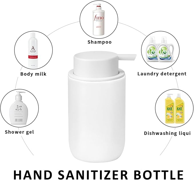 Soap Foaming Dispenser Ceramic with Easy-to-Press Pump Hand Foam Dispenser for Shampoo Bathroom Countertop 13.5 oz