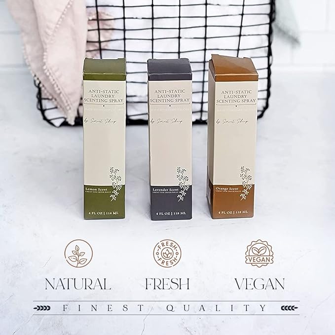 Anti-Static Laundry Scenting Spray with Essential Oils (Lavender, Lemon, Orange) (Lemon)