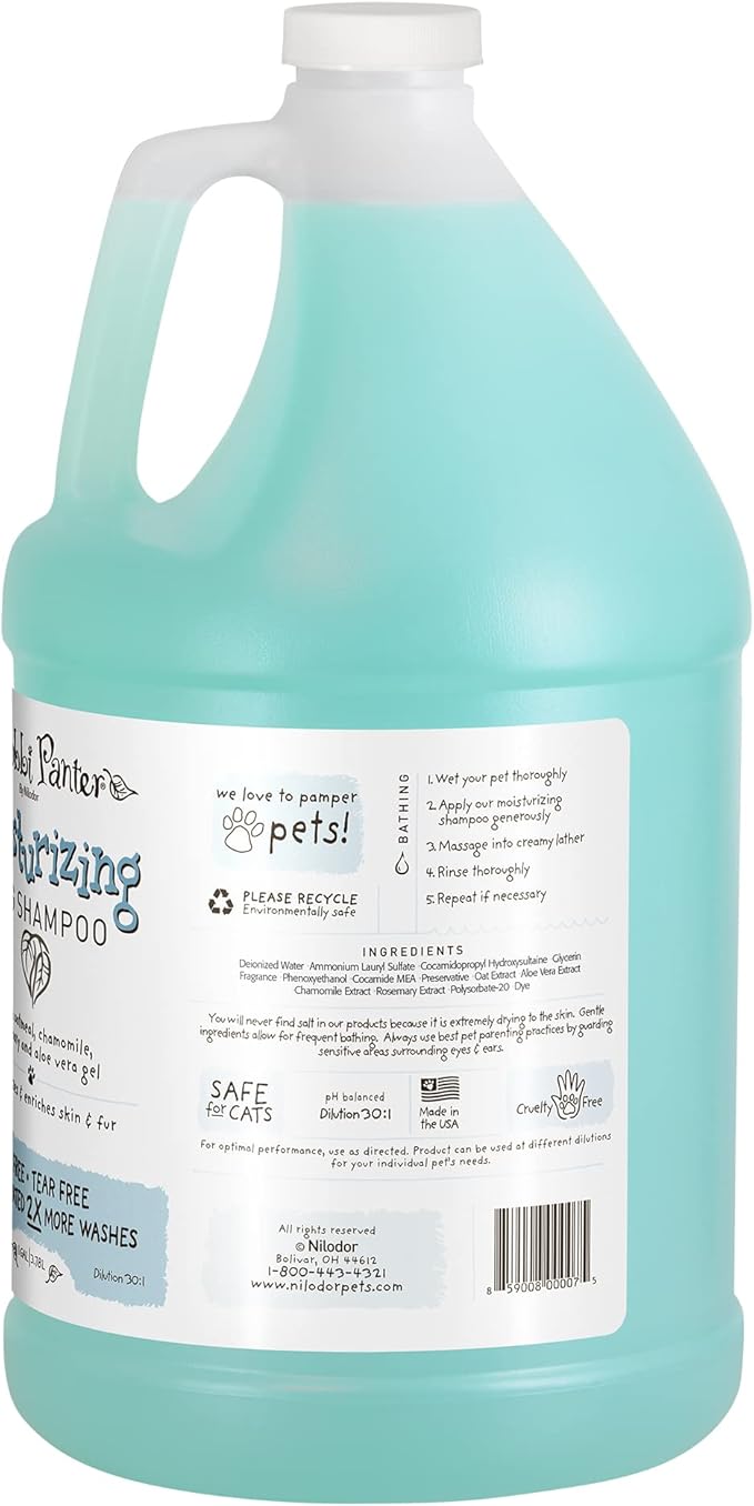 Bobbi Panter Moisturizing Dog Shampoo, Moisturizes and Enriches Dogs Skin & Fur, Soft Sea Air Fragrance, Concentrated 30:1, Made in The USA, 1 Gal.