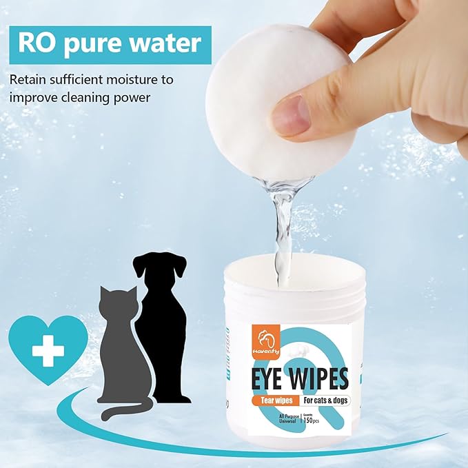 Pet Wipes for Cats & Dogs, Grooming Wipes for Eyes, Paws, Ears, Nose, Unscented Soft Pet Tear Stain Remover Wipes 300 Pcs