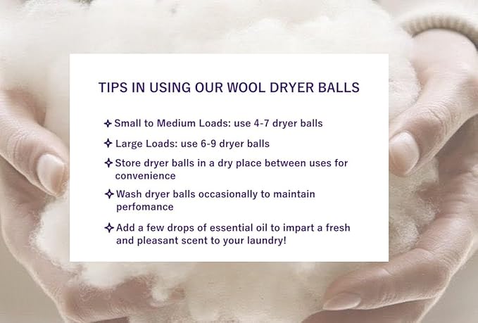 Wool Dryer Balls, Premium 9-Pack XL Natural Organic Dryer Balls, Eco-Friendly, Reusable, Chemical-Free Fabric Softener for Laundry with 3 Fragrance Oils