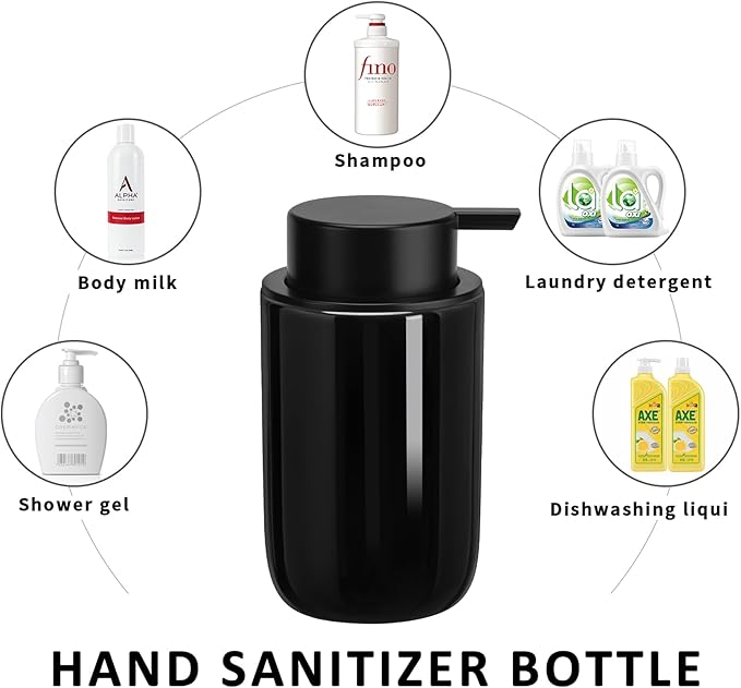 Soap Foaming Dispenser Ceramic with Easy-to-Press Pump Hand Foam Dispenser for Shampoo Bathroom Countertop 13.5 oz