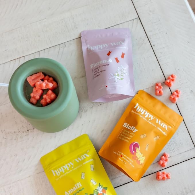 Happy Wax Sicily Scented Soy Wax Melts - Natural Strong Scented Summer, Infused with Essential Oils - Non Toxic & Pet Safe - (8 oz Pouch)