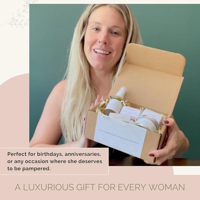 Muscle Relaxing Spa Gift Set for Women | Bath & Body Care Package with Natural Body Oil, Balm, Bath Bomb. Relaxation Self Care Package for Sore Muscles.