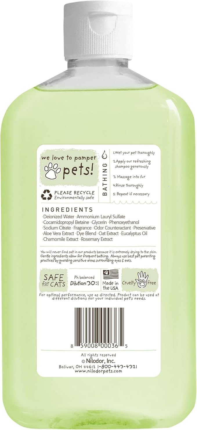 Bobbi Panter Refreshing Dog Shampoo - Hydrates & Soothes Skin & Fur, Minimizes Itching & Dander, Eucalyptus Mint Scent, 30:1 Concentrated Formula, Made in USA, 14 oz. (Case of 12)