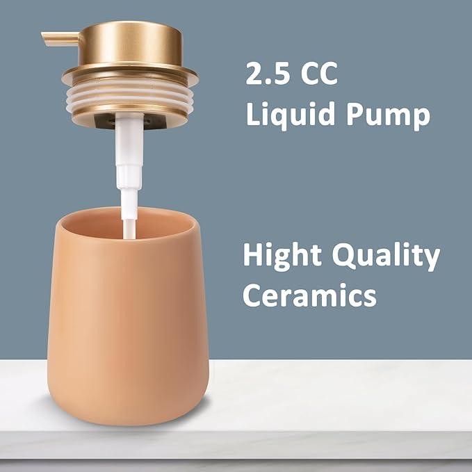 Soap Dispenser Ceramic with Easy-to-Press Pump Hand Lotion Liquid Dispenser for Shampoo Bathroom Kitchen 12 oz