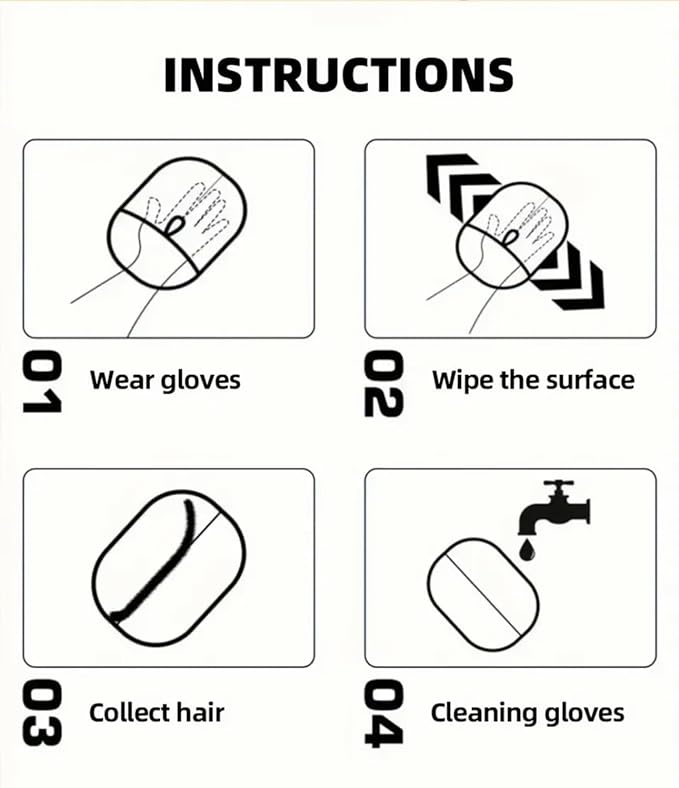 Pet Hair Removal Glove for Cats and Dogs, 2025 New Upgrade Efficient Grooming Gloves for Pet Hair, Electrostatic Cat Grooming Gloves for Hair Removal, Reusable Pet Hair Remover Glove