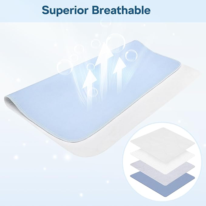 2 Pack 36" x 54" Super Large Waterproof Incontinence Bed Pads - Quick Drying Washable and Reusable Underpads for Kid, Adult, Elderly, Dog and Pet, Pee Mattress Protective Pad for Bed Couch Sofa Floor