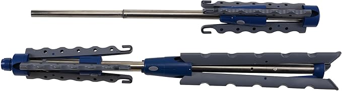 Household Essentials 5012-1 Portable 2-Tier Clothes Drying Rack Tri-pod | Dry Wet Laundry or Hang Clothes | Silver and Blue