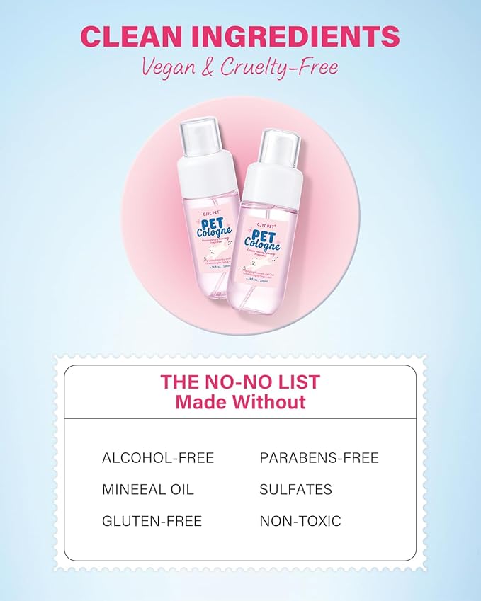 Dog & Cat Cologne | Long-Lasting Classic Powdery Scent | Fur-Conditioning, Non-Sticky Odor Control Formula | Travel-Friendly, 3.38 fl. oz