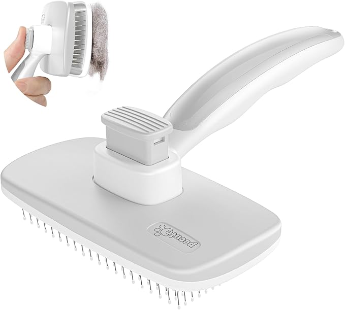 Pecute Self-Cleaning Slicker Brush for Dogs, Cats, Lightweight Dog Brush for Shedding Massaging Grooming, Cat Brush Gently Removes Loose Fur Undercoat for Dogs Cats Rabbits of All Hair Types