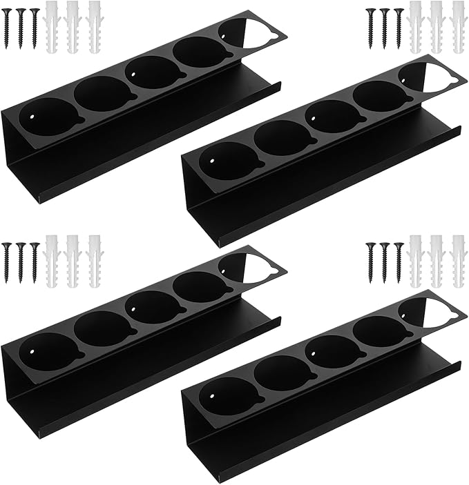 4-Pack 5 Holes Spray Can Holder Bottle Organizer Wall-Mounted Spray Paint Can Rack Organizer for Garage, Workshop & Home