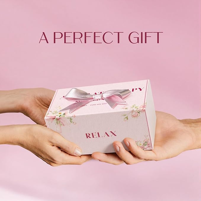 Scented Candles for Women, Soy Candles for Home Scented, Candle Gift Set with Lavender & Vanilla Scents, 2 Pack Aromatherapy Candle for Relaxing, Stress Relief & Home Decor