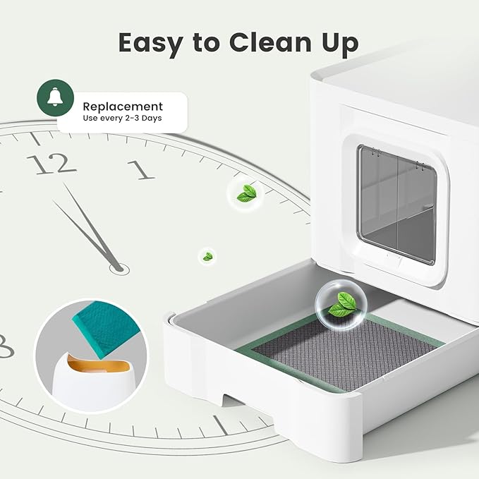 Gardner Pet Cat Pads Refills for Litter Box 40Counts, 16.9"x11.4" Odor Control Unscented Cat Pee Pads, Cat Liiter Pads with Activated Carbon for Breeze Litter System(Green)