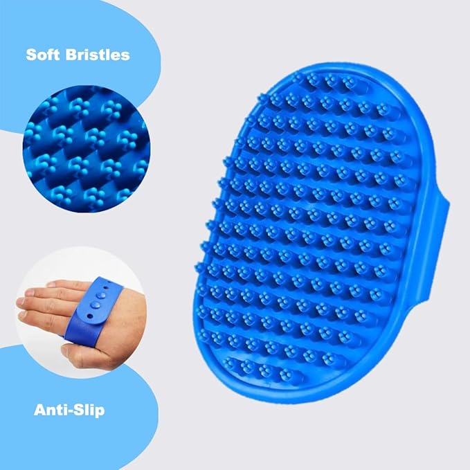4PCS Dog Scrubber for Bath, Dog Washing Glove & Dog Shampoo Brush Scrubber, Dog Bath Brush Supplies Cat Shower Brush for Bath, Massage and Pet Grooming