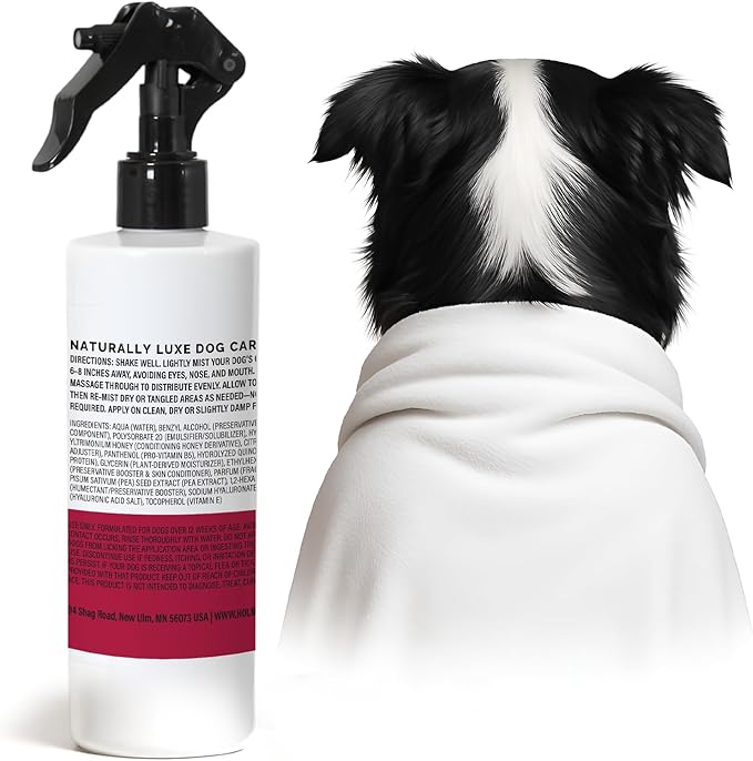 Dog Perfume Spray – Deodorizing Coat Spray for Dogs That Hydrates & Enhances Shine – Dog Cologne & Leave-in Conditioner – Cranberry Spice 8oz