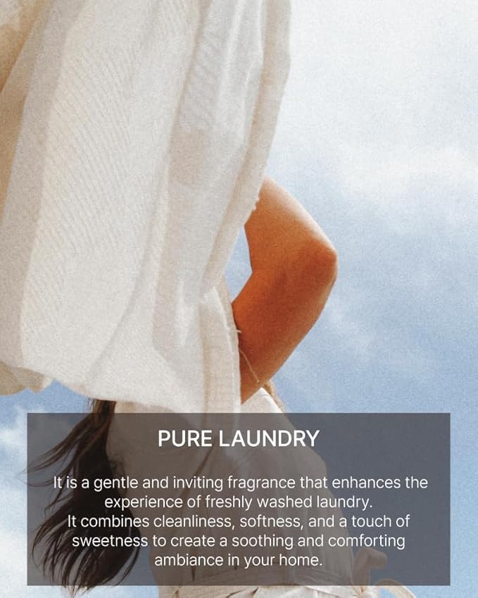 hetras Premium Reed Diffuser Set 16.9 fl.oz. 1 Pack | Pure Laundry - Fresh & Warm Scent | Long-Lasting Luxury Fragrance with 10 Reed Sticks for Home & Office | Gifts for Loved One