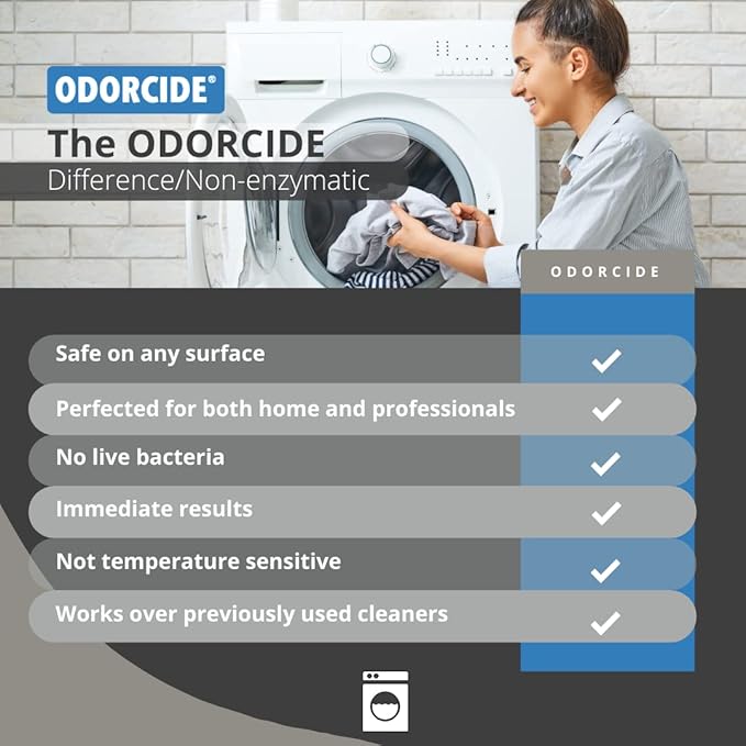 Odorcide – 32 oz Fresh Linen Scent Spray Laundry Odor Eliminator for Strong Odor, All Laundry Uses – Safe, Non-Enzymatic Odor Neutralizer – Laundry Odor Remover for Smoke, Sweat & Pet Odors (32 oz)