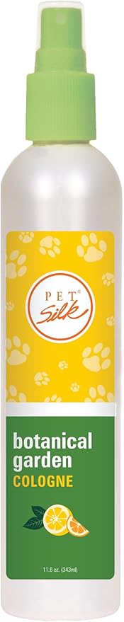 PET SILK Botanical Garden Cologne, Refreshing Citrus Scent, Instantly Deodorizes and Eliminates Odors without Stripping away Natural Oils, Ideal for all pets (11.6oz)
