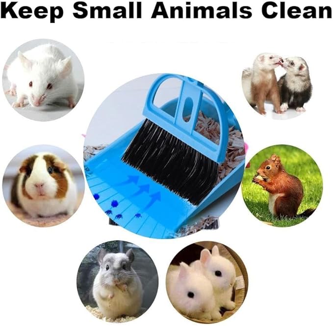 2Pcs Hamster Poop Scoop, Scooper for Hamster Sand Dish, Cleaning Supplies for Hamster, Hermit Crab & Reptile (Blue)