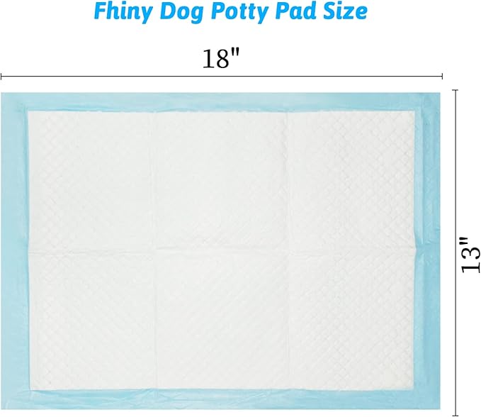 Fhiny Rabbit Pee Pads, 13" x 18" 100 PCS Disposable Bunny Cage Liner Leak-Proof Super Absorbent Potty Training Pad with Quick-Dry Surface for Rabbit Guinea Pig Cat Puppy or Other Small Animals
