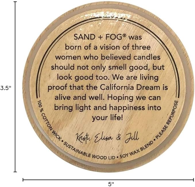 Sand + Fog Scented Candle - Eucalyptus & Lavender - Additional Scents and Sizes – 100% Cotton Lead-Free Wick - Luxury Air Freshening Jar Candles - Perfect Home Decor – 12 oz