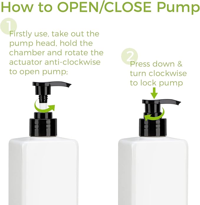 Suream 3Pack Empty Plastic Bottles with Pump, 16.9oz Refillable Shampoo Bottles for Shower, Lotion Press Dispenser, White Countertop Container for Shampoo, Conditioner, Body Soap, Hand Sanitizer, Oil