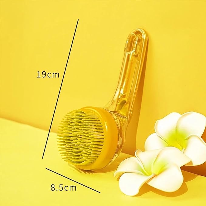 Pets Bath Brush, Soft Silicone Deep Cleaning Scrubber with Built-In Shampoo Dispenser, 2 in 1 Dog Grooming Massage Brush for Dogs Cats (2Pcs, C)