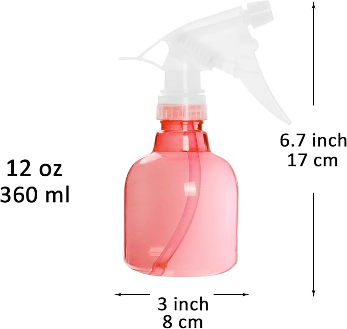 Youngever 6 Pack 12 Ounce Empty Plastic Spray Bottles (Red)