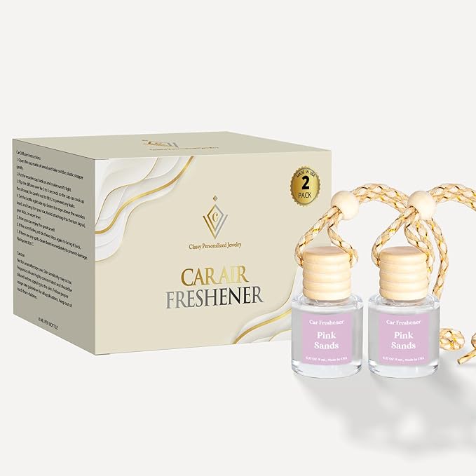 C Classy Car Air Freshener Hanging 2 Pack, Essential Oil Diffuser for C ar, Long-Lasting Fragrance, Cute Car Air Fresheners for Women & Men Gift, Made in USA