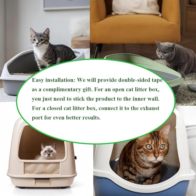 Cat Litter Deodorizer, Deodorizer Odor Eliminator 99% Lasts for 10 Years, Air Freshener Travel Size Odor Smell Remover for Cat litter Box, Dog Bed, Refrigerator, Car, Closet, Etc (2-Pack)