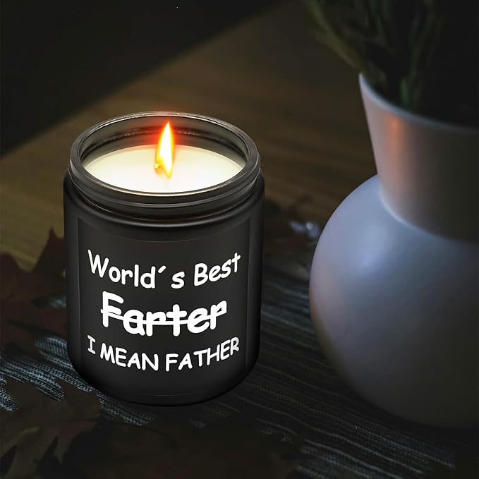 Lihome Gifts for Dad from Daughter Son - Funny Fathers Day & Birthday &Thanksgiving & Christmas Gifts, Natural Soy Wax Smoke Vanilla Scented Candle(7oz)