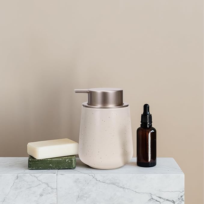 Bosilunlife Ceramic Foaming Soap Dispenser - 12 oz Foam Hand Wash Dispenser Bathroom Countertop Kitchen Dish Soap Pump Dispenser Liquid Soap Dispenser for Bathroom