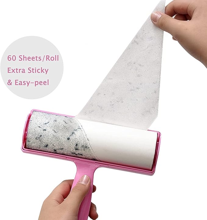 5 Pack 9.45 Inch Wide Large Lint Roller Refills (1.51In Inner Diamerter), Supersize Extra Sticky Roller Refills for Pet Hair Removing(300 Sheets)