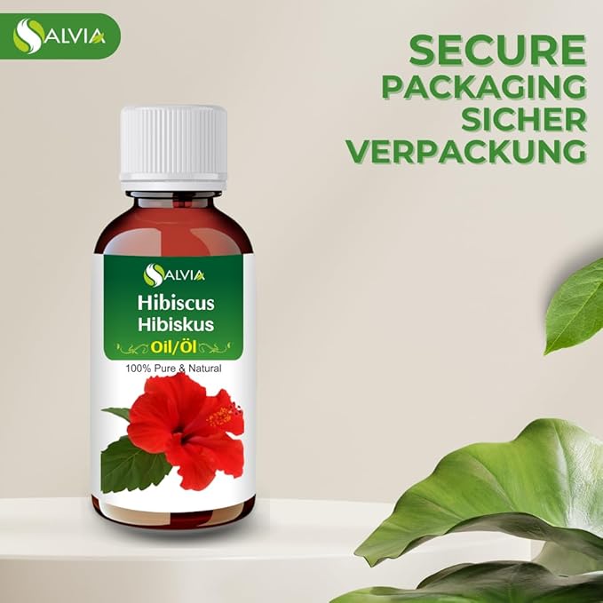 Hibiscus Oil (Hibiscus Sabdariffa L) Therapeutic Essential Oil by Salvia Amber Bottle 100% Natural Uncut Undiluted Pure Cold Pressed Aromatherapy Premium Oil 15ML