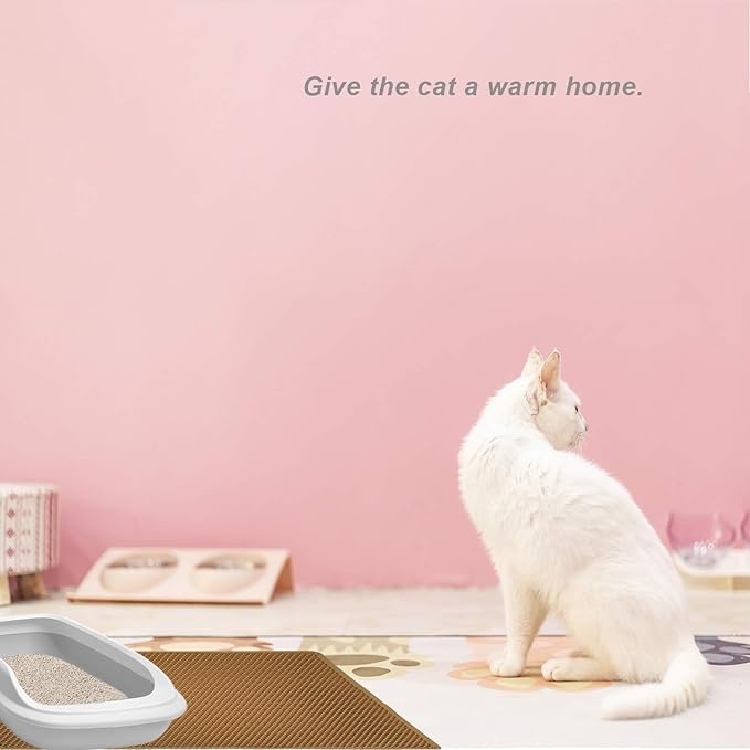 Pieviev Cat Litter Mat Double Layer Waterproof Urine Proof Trapping Mat 1 Pack (30''X24'', Brown)