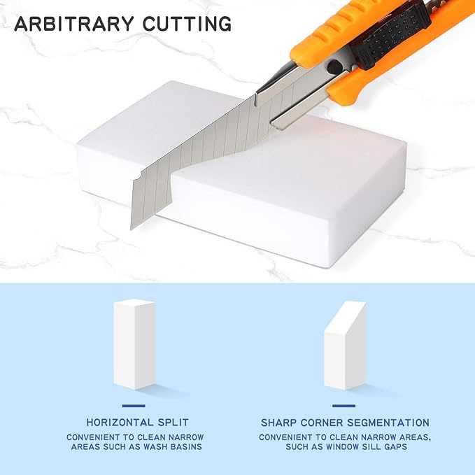 100-Pack 10x6x2cm Cleaning Sponge in Bulk Melamine Multi-Functional Sponges for Kitchen, Bathroom, Toilet